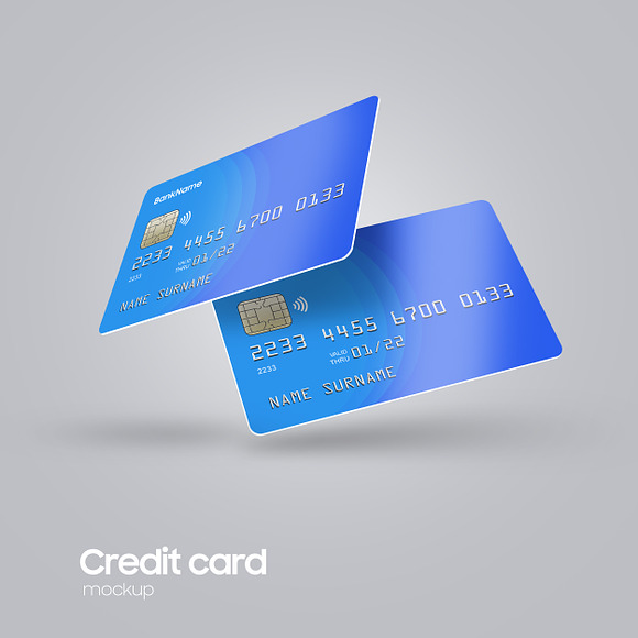 Realistic Plastic Bank Card Mock-up in Print Mockups - product preview 9