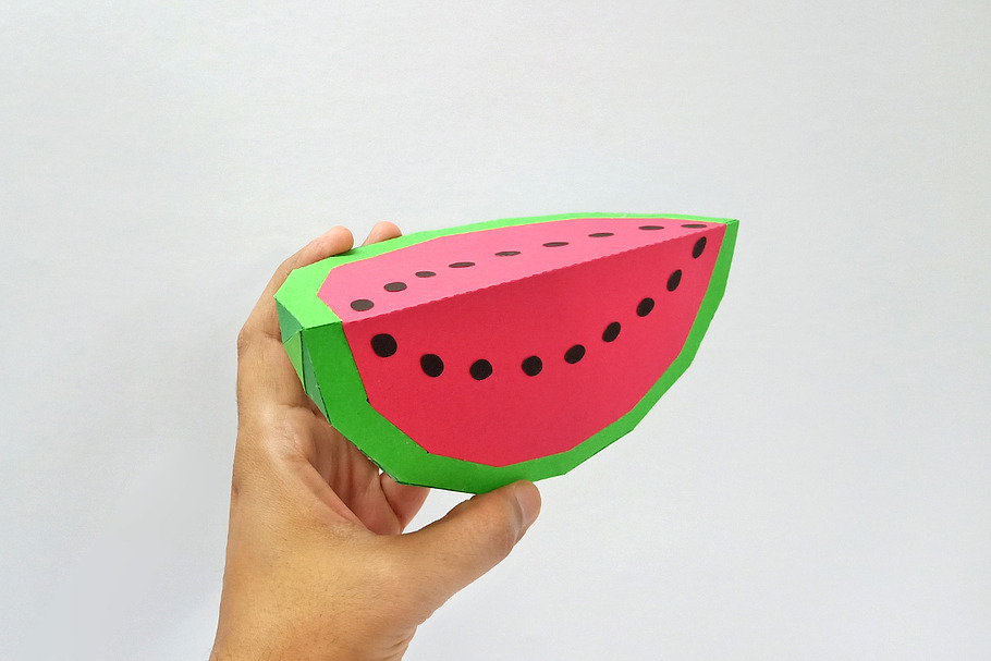 DIY Watermelon - 3d papercraft in Templates - product preview 8