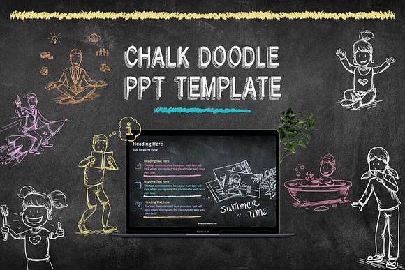 Chalk Doodle Infographic Template in PowerPoint Templates - product preview 4