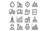 Oil and Gas Industry Icons Set on