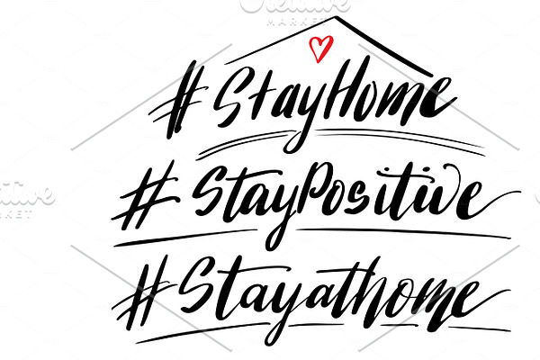 Stay Home Lettering