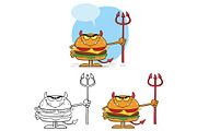 Devil Burger Cartoon Character