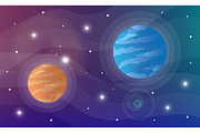 Planets flat vector illustration