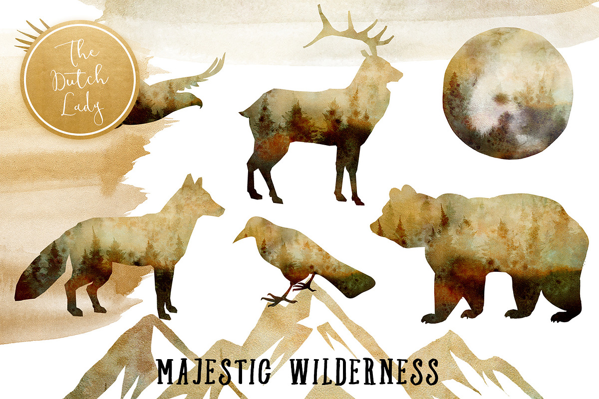 Majestic Wilderness Clipart Set in Illustrations - product preview 8