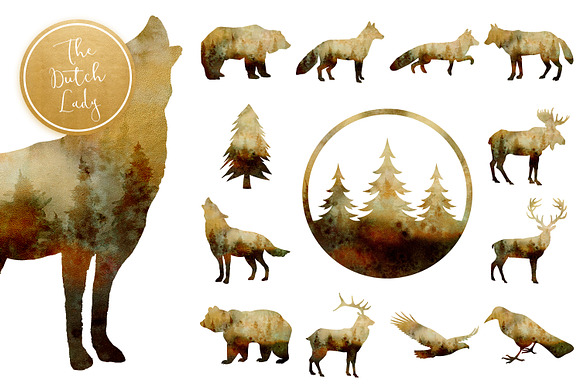 Majestic Wilderness Clipart Set in Illustrations - product preview 5