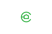 Eco house logo template.