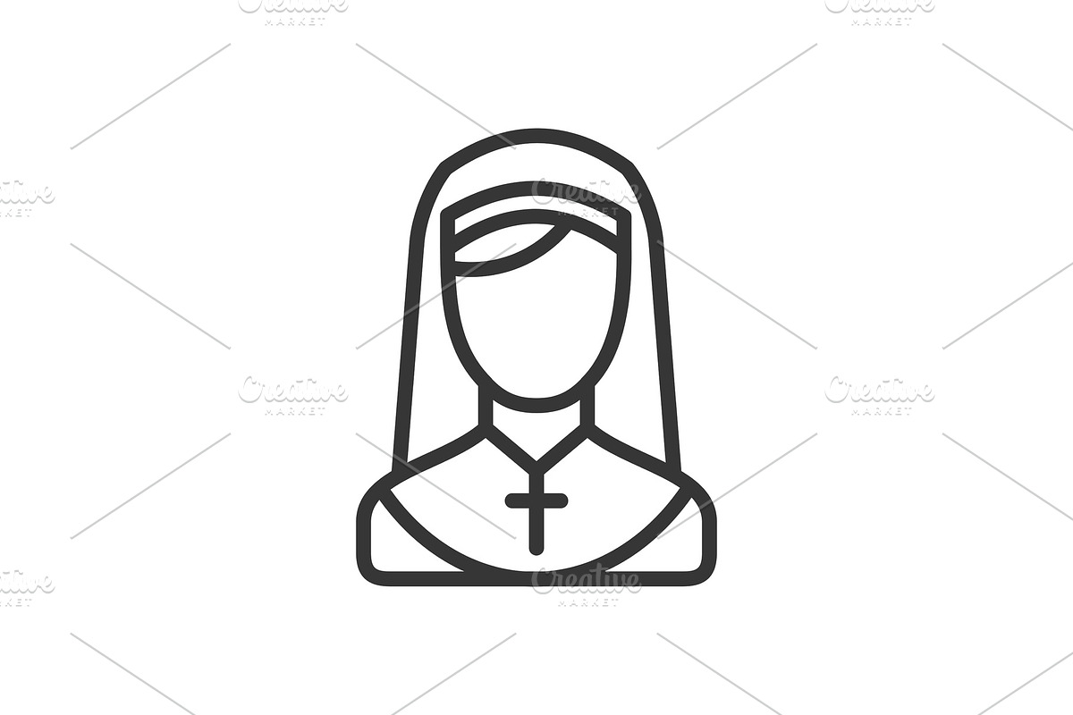 Nun Simple Icon on White Background in Illustrations - product preview 8