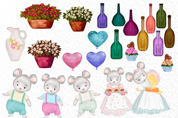 Cute Mouses clipart Animals clipart in Illustrations - product preview 1