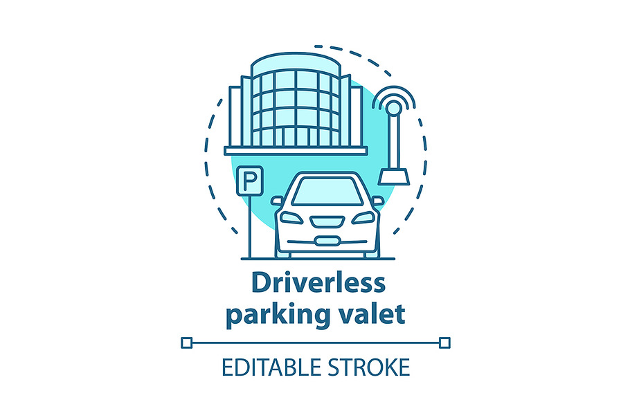 Driverless parking valet icon