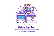 Driverless bus concept icon