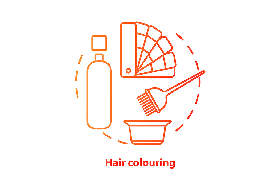 Hair colouring blue concept icon