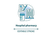 Hospital pharmacy concept icon