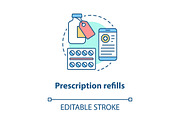Prescription refills concept icon