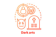 Dark arts concept icon