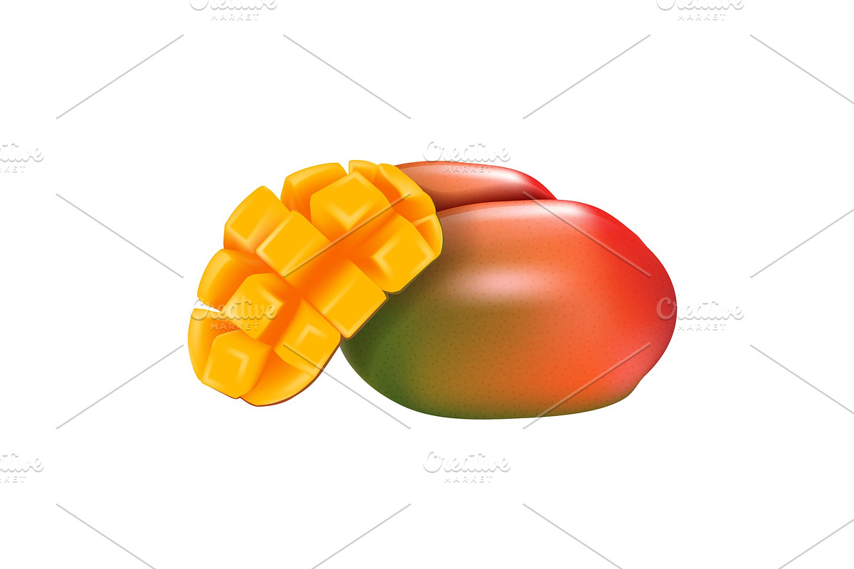 Mango fruit isolated on a white in Illustrations - product preview 8