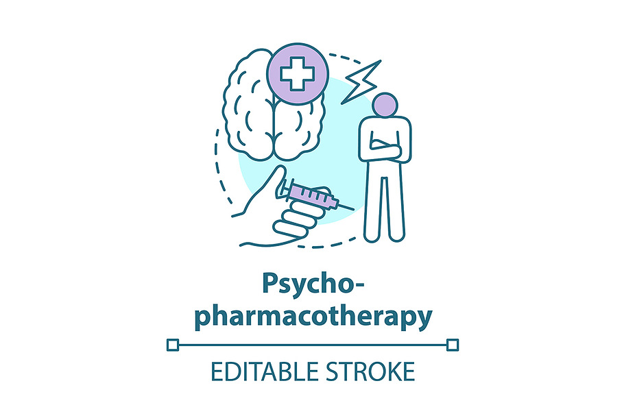 Psychopharmacotherapy concept icon