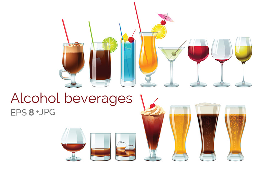 Alcohol beverages vector