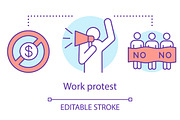 Work protest concept icon