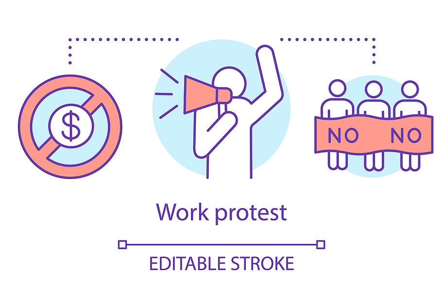 Work protest concept icon in Icons - product preview 8