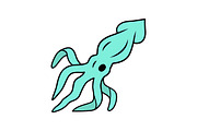 Squid blue color icon