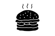 Delicious burger glyph icon