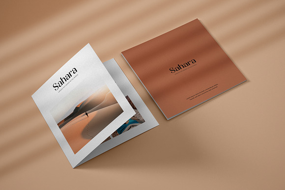 Square Bifold Brochure Mockup Set in Print Mockups - product preview 5