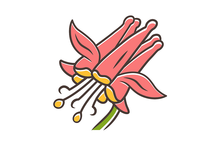 Crimson columbine color icon in Icons - product preview 8