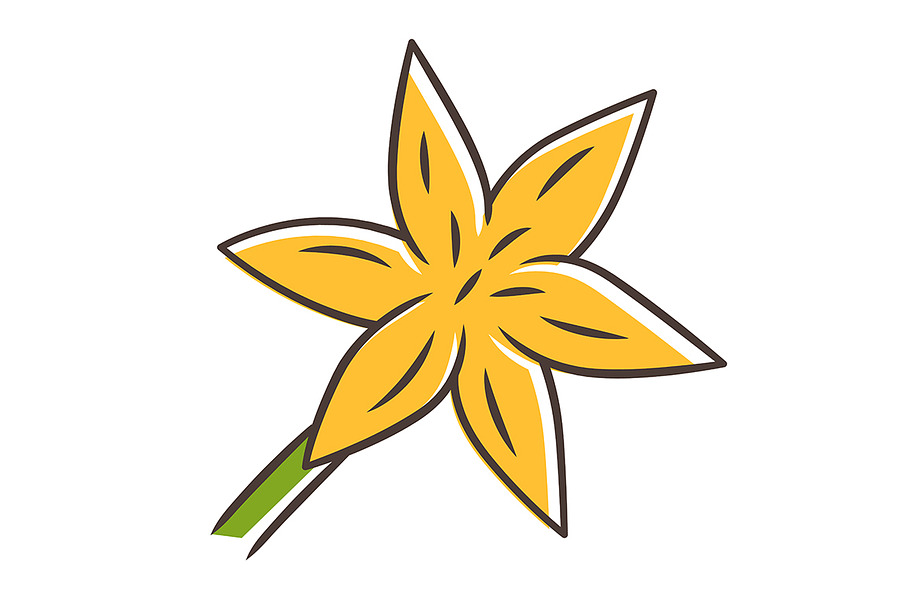 Common star lily yellow color icon in Icons - product preview 8