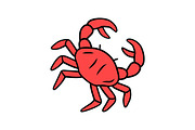 Crab red color icon