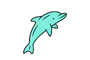 Dolphin blue color icon