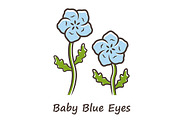 Baby blue eyes color icon