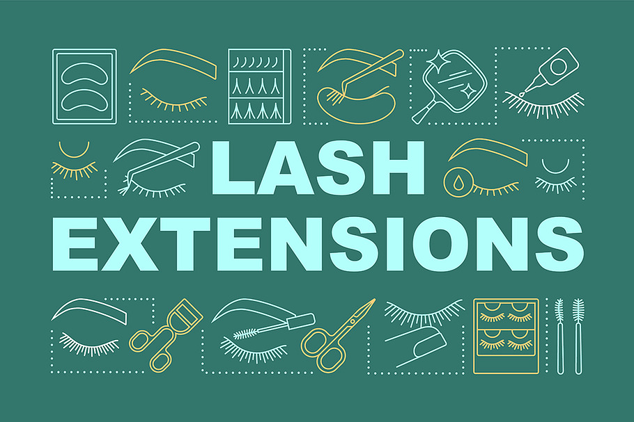 Lash extensions word concepts banner