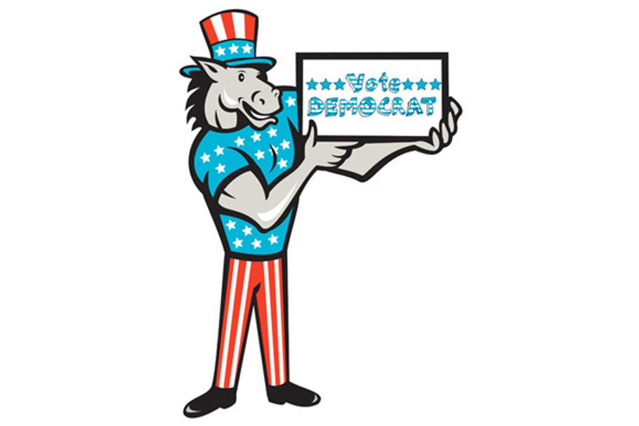 Vote Democrat Donkey Mascot Standing