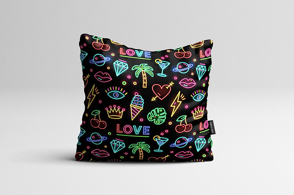 Neon seamless patterns in Illustrations - product preview 3