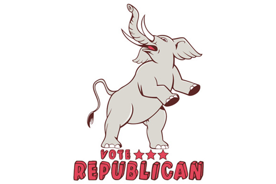 Vote Republican Elephant Mascot Cart