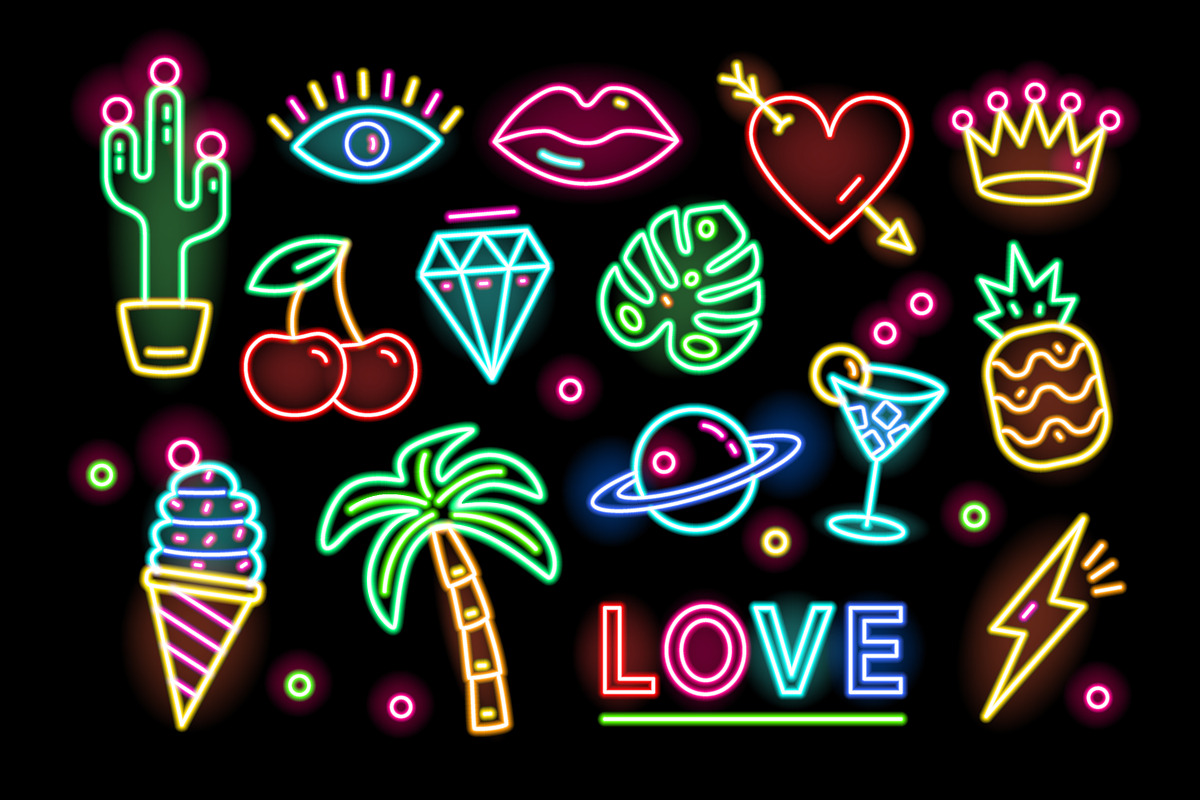 Neon signs collection in Illustrations - product preview 8