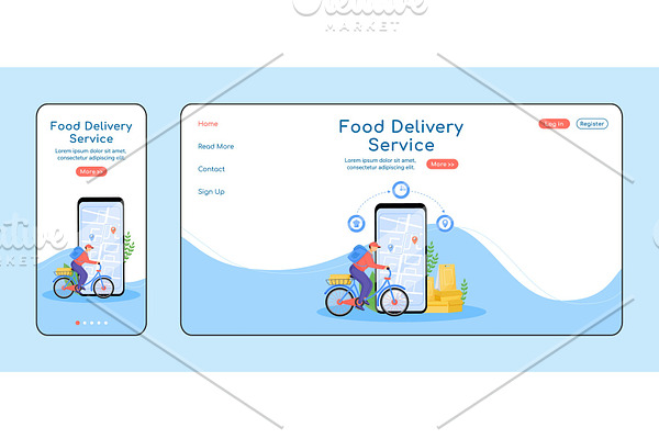 Food delivery service landing page