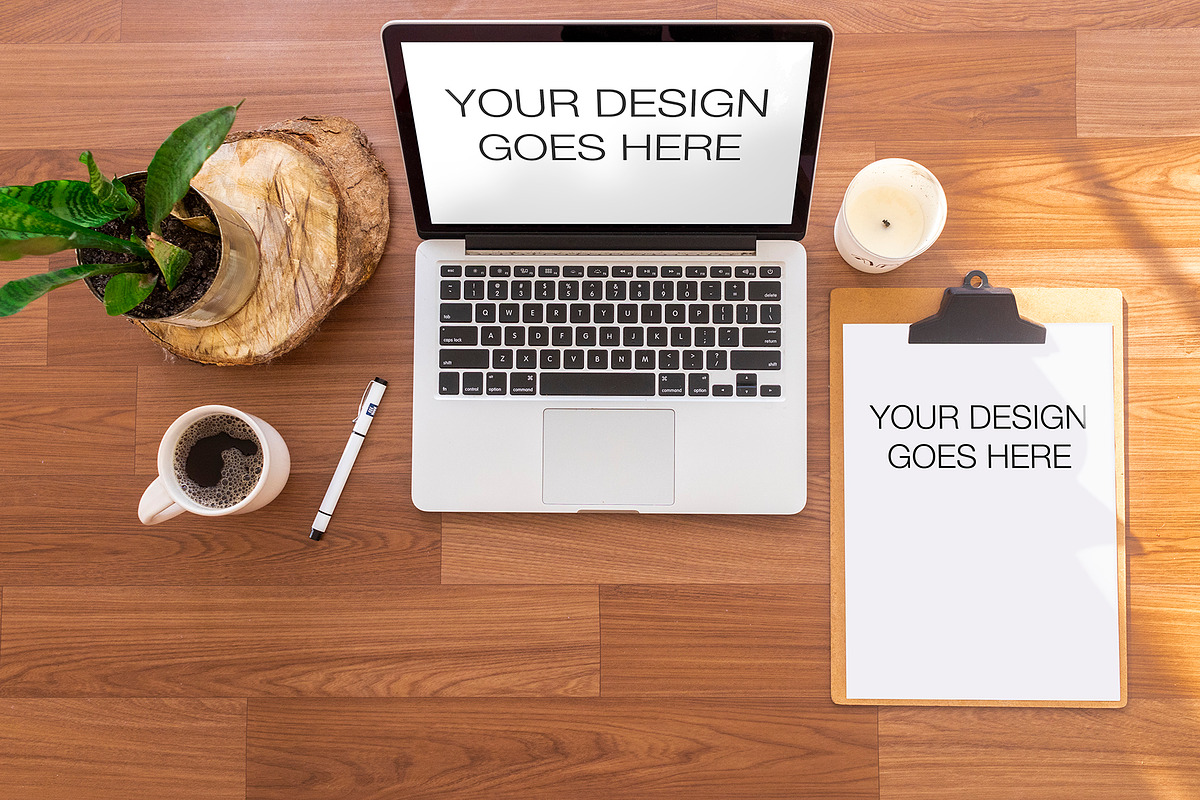 Cozy office mockup wood texture - 2 in Branding Mockups - product preview 8