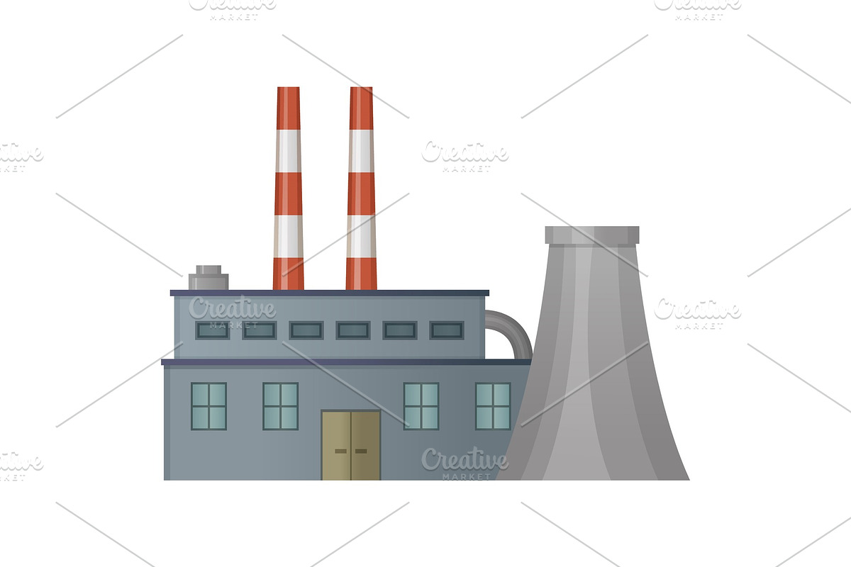 Factory Industrial Works, Building in Illustrations - product preview 8