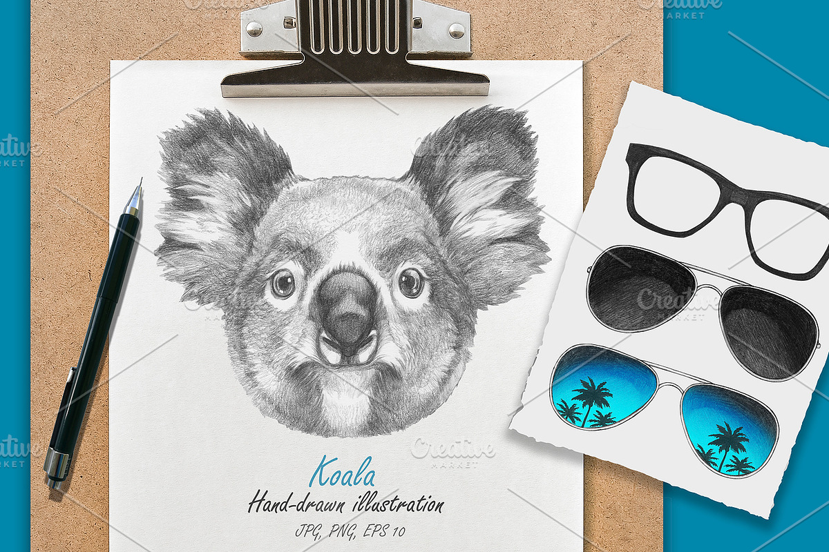 Koala with Sunglasses in Illustrations - product preview 8