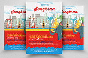 Songkran Thailand Festival Flyer Psd