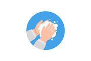 Washing hands using soap vector
