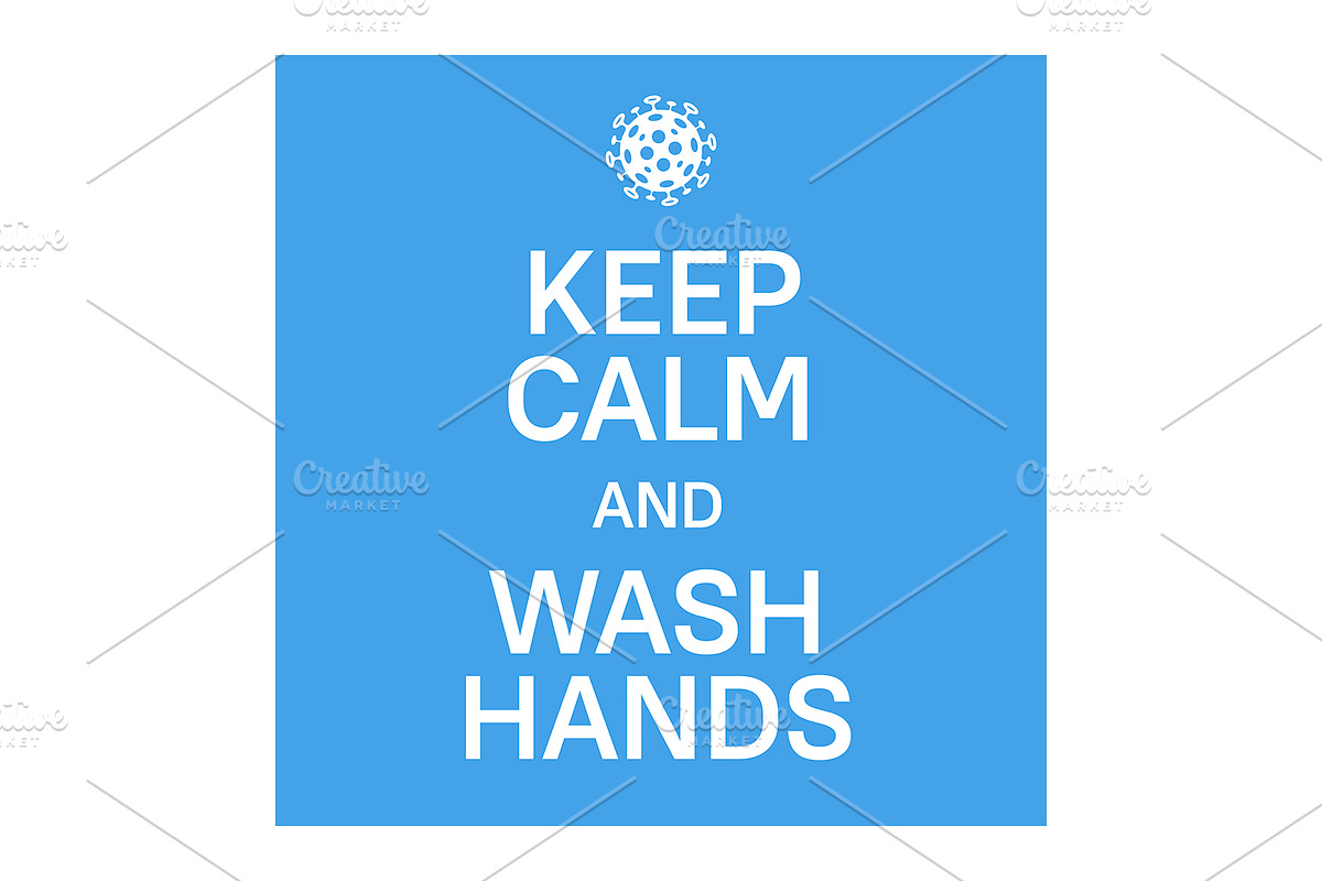 Keep calm and wash hands in Illustrations - product preview 8