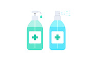 Hand sanitizer color vector icons