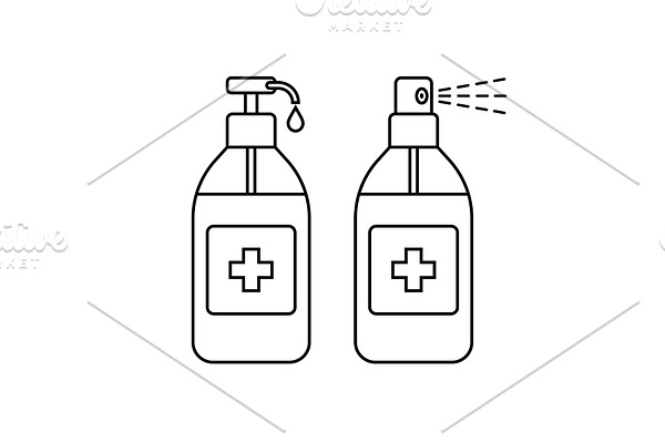 Hand sanitizer vector illustrations