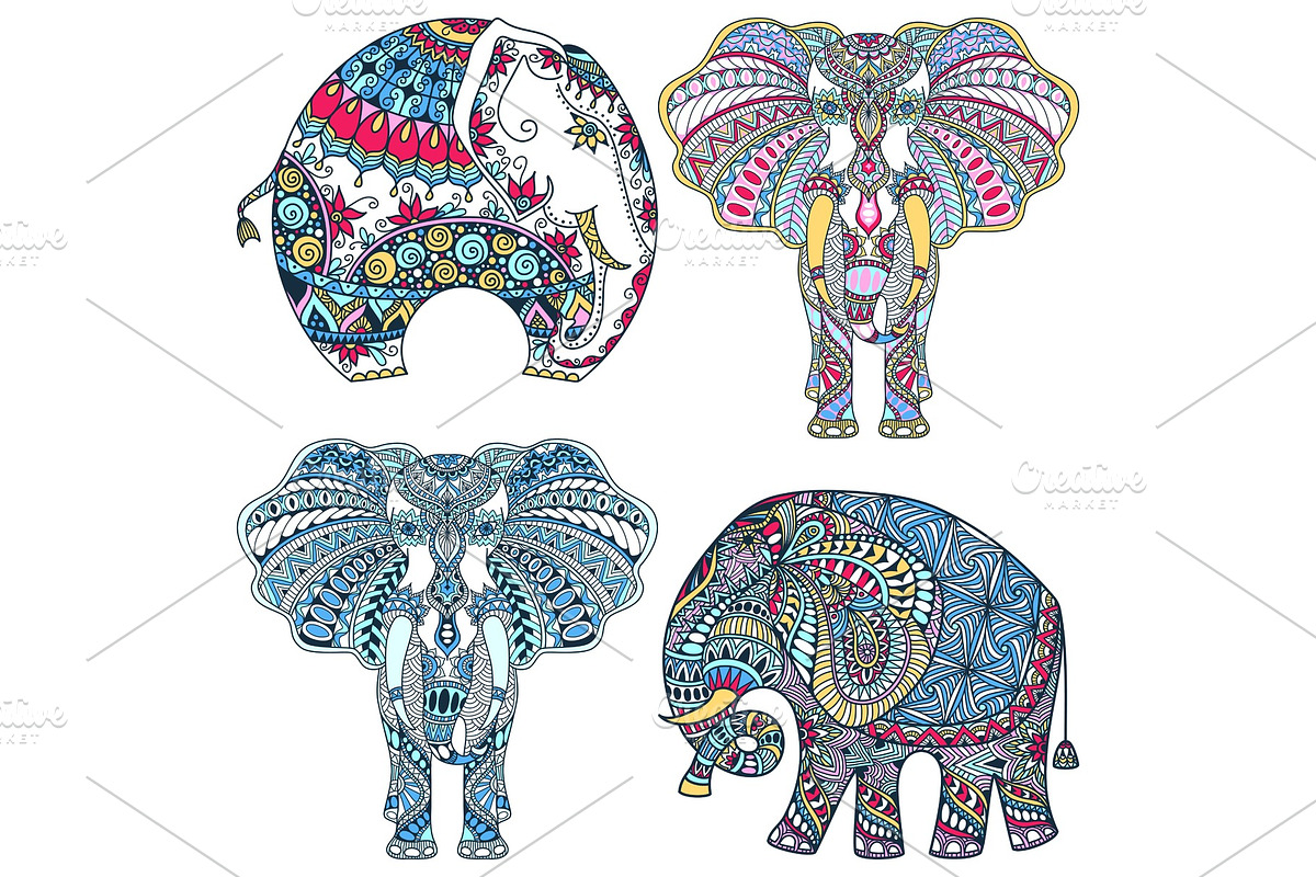vector set of decorated Indian in Illustrations - product preview 8