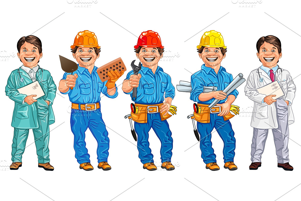 vector set of workers in Illustrations - product preview 8