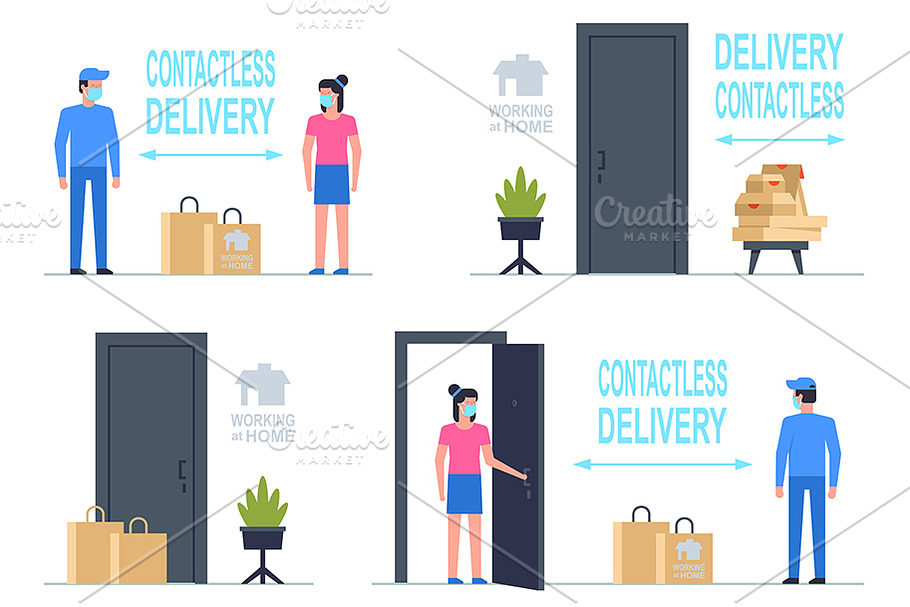 Contactless delivery in Illustrations - product preview 8