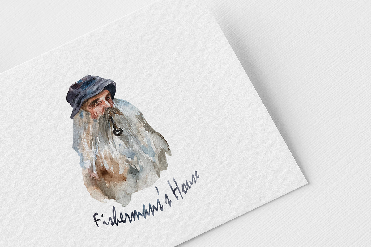 Watercolor Fisherman's Portrait in Illustrations - product preview 8