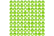 100 bakery icons set green